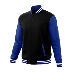 Blouson universitaire personnalisé avec logo, coupe-vent, respirant, réversible, en toile de laine, à capuche, manches géométriques, style streetwear, pour lycée - Product Image 4