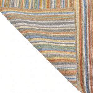 Alfombra DECORDEC Personalizada de Lana con Rayas Horizontales Multicolor Pastel, Ecológica, Antideslizante, de Pelo Medio para Sala de Estar, Hotel, Villa - Product Image 5