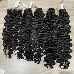 100% Extension de cheveux humains vietnamiens lâche bouclés Double trame cuticule aligné tissage cheveux bonne garantie de Service pour les femmes noires - Product Image 2