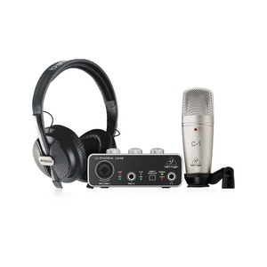 Behringer U-Phoria Studio Essentials Recording Bundle USB Audio Interface <b>Condenser</b> <b>Microphone</b> and Headphones Kit - Product Image 2