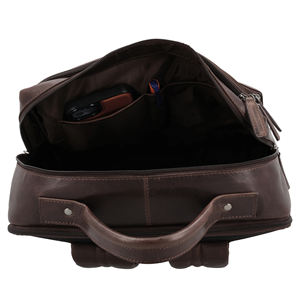 Mochila Unisex de Lujo para Portátil, Gran Capacidad, Cuero Genuino, Forro de Lona con Paneles Elegantes, Cierre de Cremallera Cómodo - Product Image 5