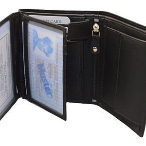 <b>Men's</b> Genuine Leather Slim Trifold <b>Wallet</b> Fold Closure Minimalist Short Length Daily Use - Product Image 2