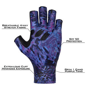 Guantes de pesca flexibles con diseño sin dedos, tela de malla transpirable y agarre texturizado para manipular cañas y carretes de pesca durante todo el día. - Product Image 2