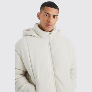 New Design Custom Wholesale Plain Full Zipper <b>Slim</b> <b>Fit</b> High Quality Windproof Waterproof Puffer <b>Jacket</b> Streetwear Men's Front - Product Image 5