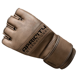 Custom Design MMA Gloves Brown Color Genuine Leather Cowhide UV Protection Adjustable Wrist Strap Lightweight <b>Hook</b> Loop Closure - Product Image 3