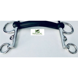 Mors à cheval sur mesure de haute qualité, mors Pelham en caoutchouc, mors en acier inoxydable, toutes tailles disponibles en stock - Product Image 5