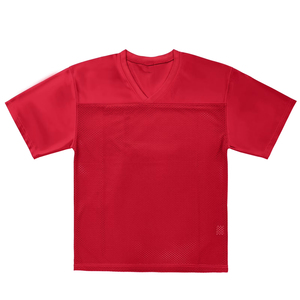 เสื้อเจอร์ซีย์ตาข่ายสีแดง คอวี แขนสั้น สำหรับผู้ชาย ผ้าโพลีเอสเตอร์ ระบายเหงื่อได้ดี ชุดกีฬาสำหรับผู้ใหญ่ ชุดกีฬาฟุตบอล เสื้อซ้อมฟุตบอล - Product Image 5