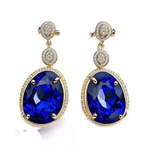 Trendy 925 <b>Sterling</b> <b>Silver</b> Drop Earrings for Women 14K Gold Plated with Zirconia Fashion Jewelry - Product Image 1