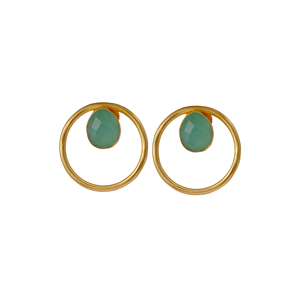 Gold Plated Ball Stud Earrings Women's 22K Hypoallergenic Trendy <b>Gift</b> Jewelry Wholesale Supplier - Product Image 1