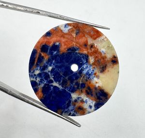 Sodalita Natural Redonda Plana de 31.5 MM, Gema Suelta de Excelente Calidad, Ideal para Joyería, Sin Perforación, 1mm - Product Image 2