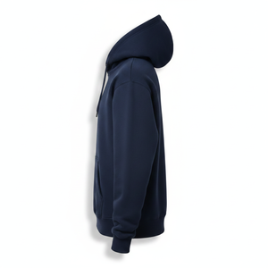 <b>Men's</b> Oversized Pullover Hoodie <b>Navy</b> Cotton <b>Fleece</b> Kangaroo Pocket Drawstring Streetwear Winter Sweatshirt - Product Image 1