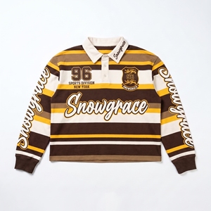 Chemise en coton respirant pour homme Snowgrace à manches longues, rayée, col rabattu, coupe classique, toutes saisons - Product Image 1