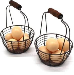 wholesale metal iron <b>egg</b> <b>basket</b> kitchen storage organizer metal wire <b>egg</b> storage <b>basket</b> for kitchen countertop wholesale heavy - Product Image 5