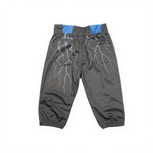 Pantalon de baseball unisexe gris avec leggings de compression bleu clair en polyester respirant - Product Image 1
