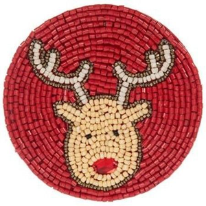 Handmade Seed <b>Beaded</b> Embroidery Christmas Table <b>Coaster</b> Festive <b>Beaded</b> Embroidery Seed Beads Christmas Drink <b>Coaster</b> - Product Image 4