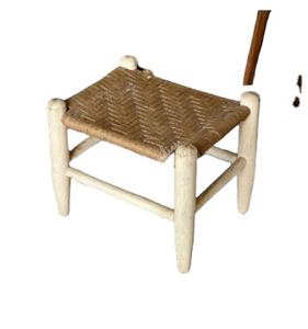 Otomana de marco de madera de hierba tejida cuadrada rústica de bambú hecha a mano fabulosa para Hotel jardín sala de estar consola de incrustaciones de hueso de jardín - Product Image 1