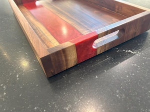 Bandeja de Madera y Resina 100% Natural Ecológica de Alta Calidad, Bandeja de Servicio de Venta Caliente al por Mayor para Uso en el Hogar, Hoteles y Restaurantes - Product Image 2