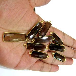 Conectores de Cuarzo Ahumado Natural en Forma de Baguette de 10x30mm, Cadena de Cuarzo Hidro para Brioletes - Product Image 4