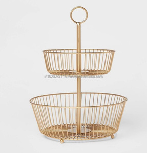 ตะกร้าผลไม้ทำจากโลหะที่สวยงามพร้อมวัสดุโบราณโบราณที่สมบูรณ์แบบสำหรับการจัดเก็บผลไม้และการตกแต่งบ้านไร่ - Product Image 1