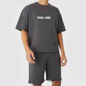 ชุดเซ็ตเสื้อยืดและกางเกงขาสั้นโอเวอร์ไซส์ผู้ชาย สไตล์สตรีทแวร์สุดฮิต พิมพ์ลาย สวมใส่สบาย แนวฮิปฮอป สำหรับวิ่งออกกำลังกาย ผ้าฝ้าย 100% - Product Image 4