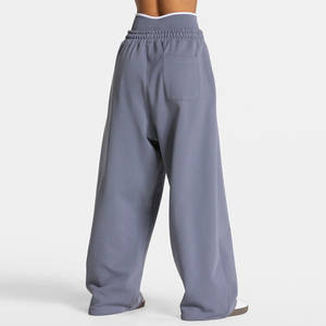 Pantalon de yoga taille haute pour femme, coupe large et droite, décontracté, avec taille élastique, pour le fitness et l'entraînement en salle de sport - Product Image 2