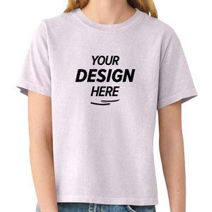 เสื้อยืดคอกลมแขนสั้นทรงเข้ารูปสีเทาเข้มสำหรับผู้หญิง ลายกราฟิกปรับแต่งได้ ผ้าฝ้าย รุ่น Merch Mockup - Product Image 4