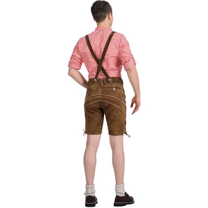 Vente en gros OEM de Lederhosen bavarois pour hommes, shorts traditionnels allemands pour l'Oktoberfest, en cuir véritable - Product Image 5