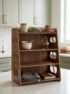 <b>Bamboo</b> Standing Type Modern Foldable Single Tier Storage Rack Step <b>Stool</b> Kids Bathroom Ottoman Home Organizer - Product Image 3