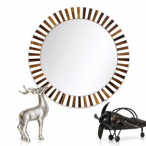 Espejo Decorativo de Pared con Marco de Madera MDF de Diseño Moderno y Lujoso, Grabado Personalizado, Ecológico, para Bodas, Sala de Estar u Oficina - Product Image 4
