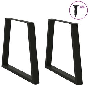 Gambe del tavolo da pranzo a forma di V nere 2 pezzi 31.5 "x(28.3 '-28.9") gambe per mobili in acciaio - Product Image 3