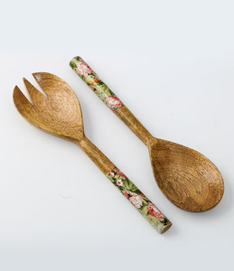 Wood Enamel Printed <b>Spoon</b> With Flamingo Pattern Long Handle Creative Stylish Dining Tabletop <b>Serving</b> <b>Spoon</b> - Product Image 2