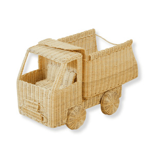 Juguetes de ratán natural al por mayor para jardín de infantes, camiones de juguete tejidos, modelo de camión para bebés y niños pequeños - Product Image 1