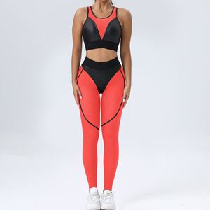 New Arrival Women Compression Stretchy Soft Neon Color Butt Lift Running Legging and Bra Set - Product Image 5