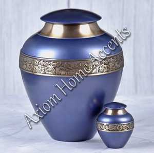 Hand-Etched Brass Cremation Urn With Floral Patterns Secure and Durable <b>Memorial</b> Ashes Container by Axiom Home Accents - Product Image 4