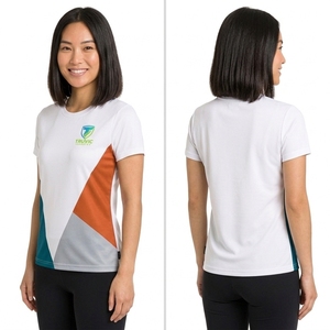 เสื้อยืดลำลองผู้หญิงคุณภาพสูง ราคาประหยัด ระบายอากาศได้ดี ผลิตจากวัสดุโพลีเอสเตอร์ผสมฝ้าย น้ำหนักเบา เป็นมิตรต่อสิ่งแวดล้อม - Product Image 6