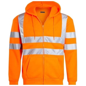 Sudadera con Capucha de Alta Visibilidad para Hombre, Reflectante, Impermeable, de Poliéster Transpirable, con Cierre, para Trabajo, Construcción y Deporte - Product Image 1