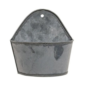 Factory Supply Galvanized Metal Wall Planters Set of 2 Ribbed Hanging Bucket Flower <b>Pots</b> for Farmhouse Home and Garden Decor - Product Image 3