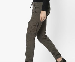 Pantalones Cargo Color Oliva para Hombre, Corte Recto, Múltiples Bolsillos, Peso Medio, Transpirables, Estilo Workwear, Cierre de Cremallera - Product Image 2