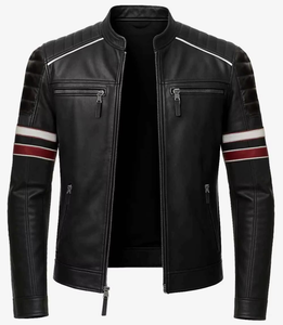 Chaquetas de Cuero para Motociclistas de Alta Calidad, Color Negro, Talla Grande, Estilo Punk, Personalizadas y Elegantes para Hombre - Product Image 6