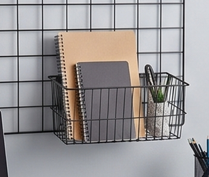 <b>Wall</b> Mounted Metal <b>Wire</b> <b>Storage</b> Basket Rectangle Modern Design Hanging Multi Purpose Organizing <b>Rack</b> Stylish Home Accent - Product Image 2