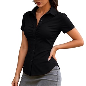 Chemise formelle à manches courtes pour femme la plus vendue – Style élégant et confort professionnel, chemise de bureau pour femme, chemise formelle BD - Product Image 6