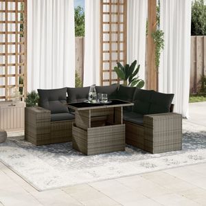 Ensemble de canapés de jardin en rotin gris foncé 4 places, mobilier d'extérieur résistant aux intempéries, design contemporain - Product Image 3