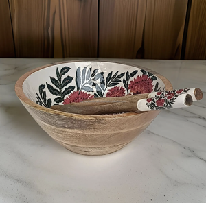 ชามสลัดไม้หลากสีชามไม้ทรงกลมพิมพ์ลายเคลือบหลายสีเป็นมิตรกับสิ่งแวดล้อม - Product Image 5