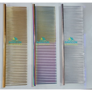 PEINE DE ASEO DE MASCOTAS DE ACERO INOXIDABLE | PEINE DE METAL PARA PERROS GATOS Y OTRAS MASCOTAS | COLOR PERSONALIZADO - Product Image 1