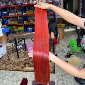 Extensions de cheveux humains vierges vietnamiens, lisses et raides, double trame, orange brûlé, cuticules alignées, cheveux vierges, 30 pouces - Product Image 3