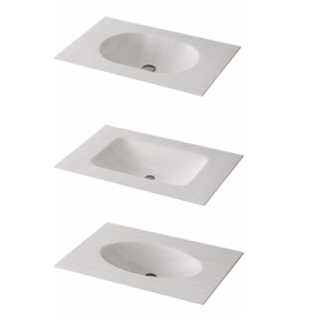 Lavabo de Baño Rectangular de Mármol para Montar en Encimera, Mueble de Madera, Diseño Moderno, Acabado Dorado, Fácil de Limpiar - Product Image 1