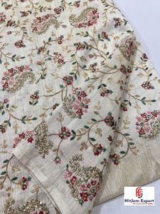 Tissu Jacquard en Dentelle Personnalisé 100% Polyester Poids Moyen OEM/ODM Sur Commande pour la Confection de Robes et l'Artisanat - Product Image 3