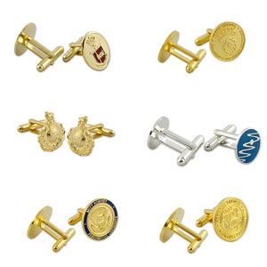 Gemelos de Metal de 2 colores chapados personalizados, diseño 3D, Clip de cuello dorado/plateado y juego de gemelos, regalos de moda - Product Image 6