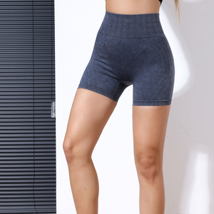 Custom Seamless High Waisted Solid Women Yoga <b>Shorts</b>-Quick Dry Breathable Windproof Eco-Friendly Four-Way Stretch - Product Image 1
