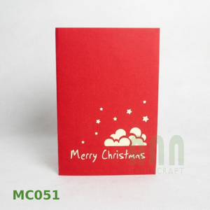 ANN HANDICRAFT Hanoi Handmade 3D Santa Christmas 4-Color Paper Greeting Cards Die-Cut Pop-Up Style <b>Matte</b> <b>Varnishing</b> - Product Image 3